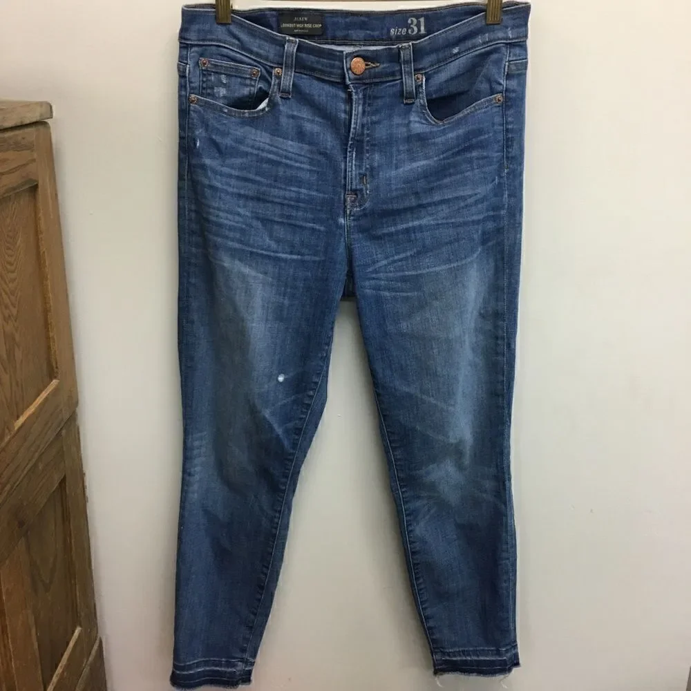 J. Crew | Lookout High Rise Crop Raw Hem Jeans 31